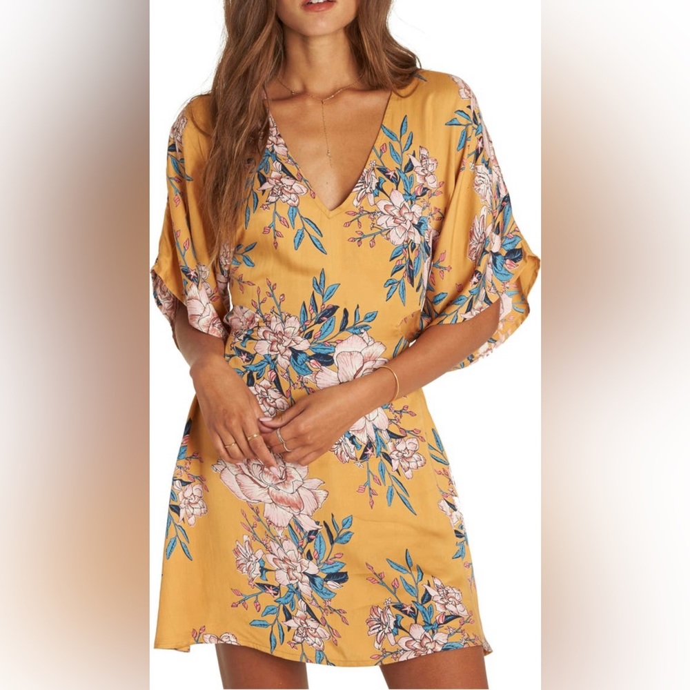 Billabong golden light back cutout dress